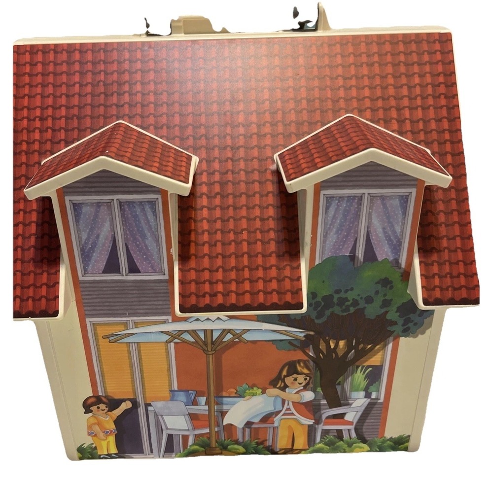 Playmobil Dollhouse 2005 Folding Take Along Play House w/People And Accessories
